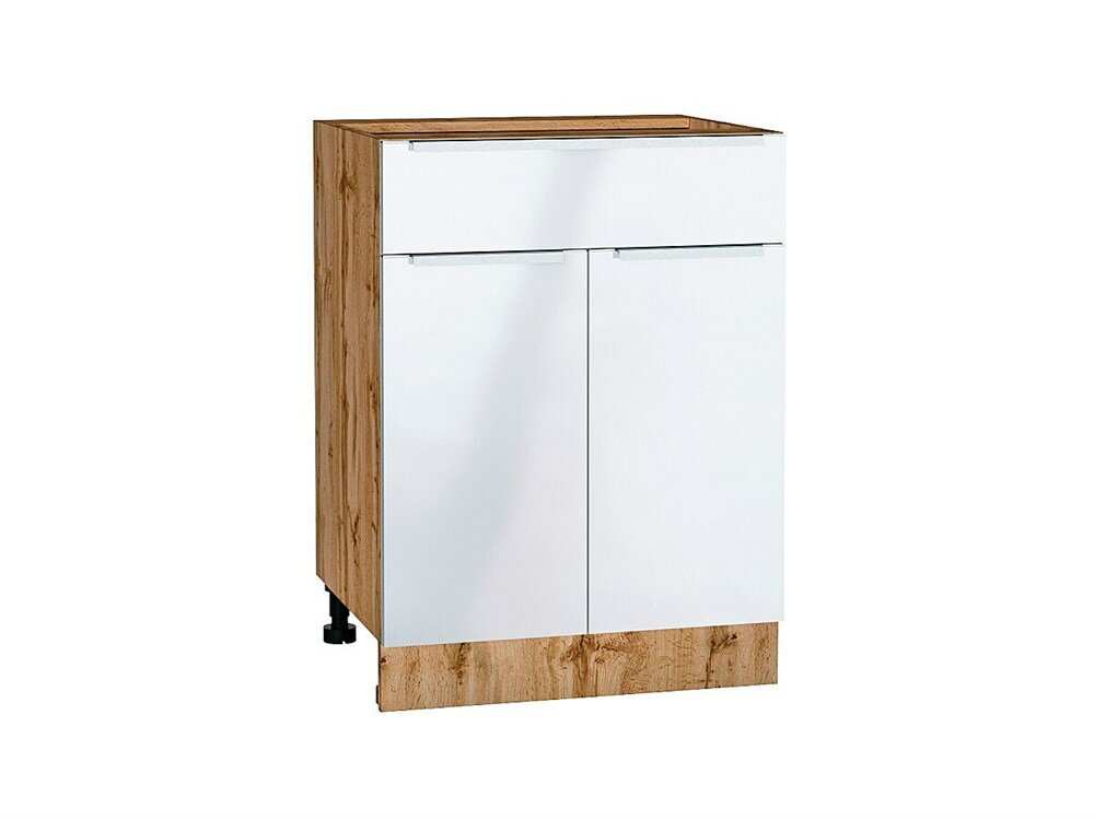 VVT Шкаф нижний с 2-мя дверцами и ящиком Фьюжн Дуб Вотан, Angel, 600 В*Ш*Г 816*600*480, фасад МДФ Angel, корпус Дуб Вотан Angel