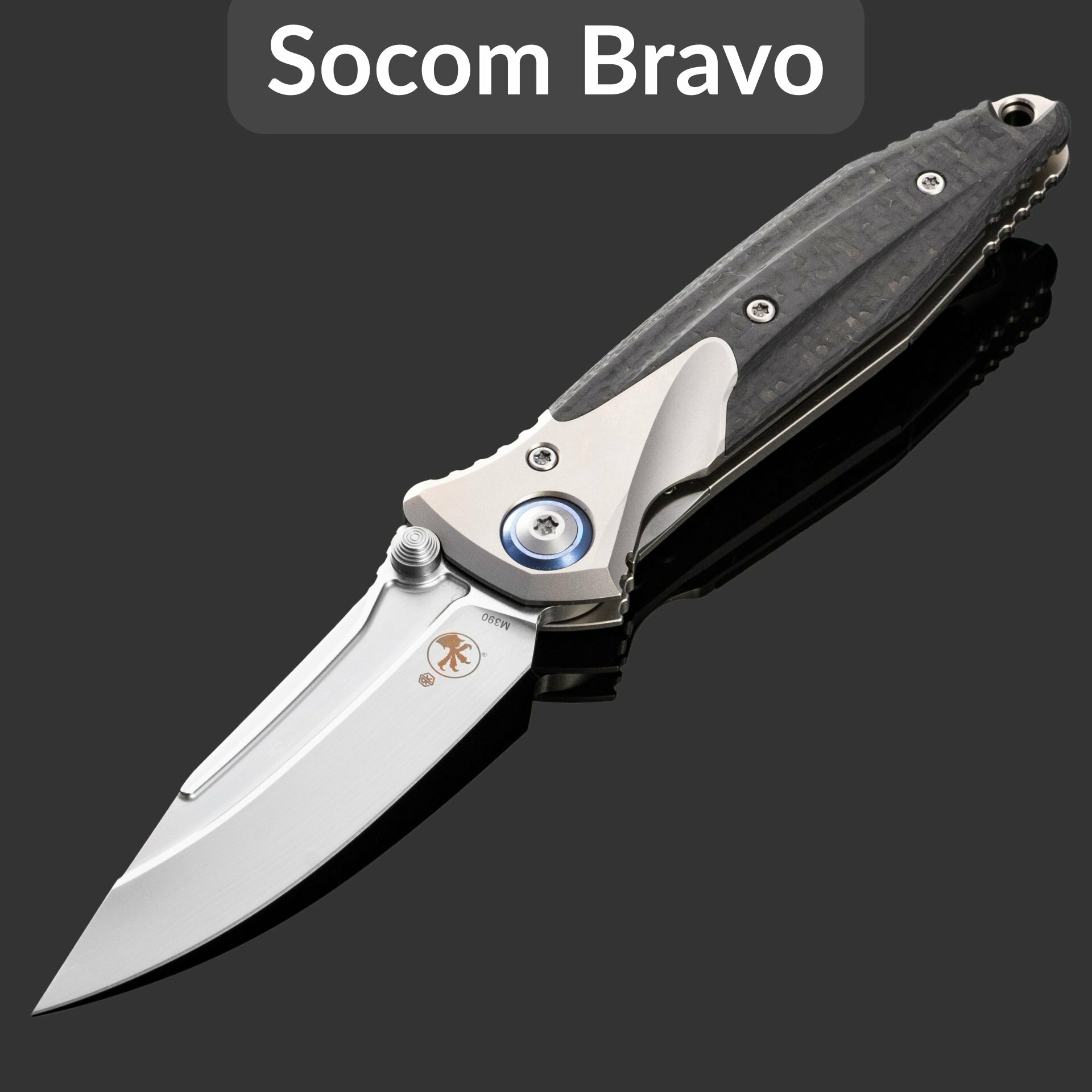 Складной нож Microtech Socom Bravo MINI S/E 260M-7CFTI, сталь M390, рукоять Titanium/CF
