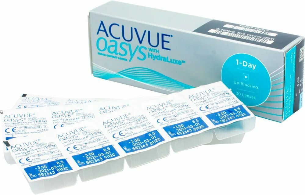 Контактные линзы ACUVUE Oasys 1-Day 30 pk (BC 8.5; D +1.25)