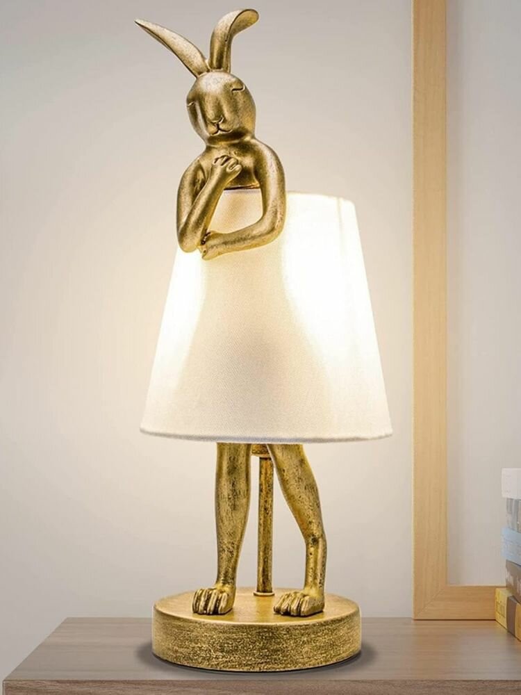 Настольная лампа Escomi Rabbit I161, лампа накаливания/светодиодная лампа, цоколь E14, питание от сети, офисная лампа, Полимерный материал/Нейлон