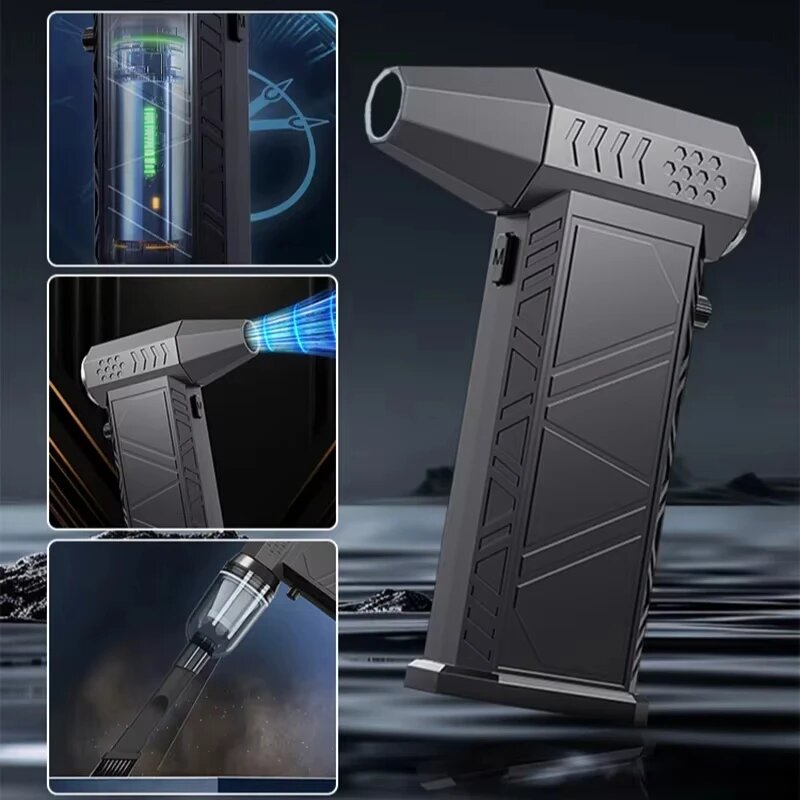 Xiaomi Wireless 390000RPM Violent Turbofan Пылесос Мощный воздуходувка Type-C Зарядка Бесщеточный турбоструйный вентилятор для автомобиля, A SET — фото 1