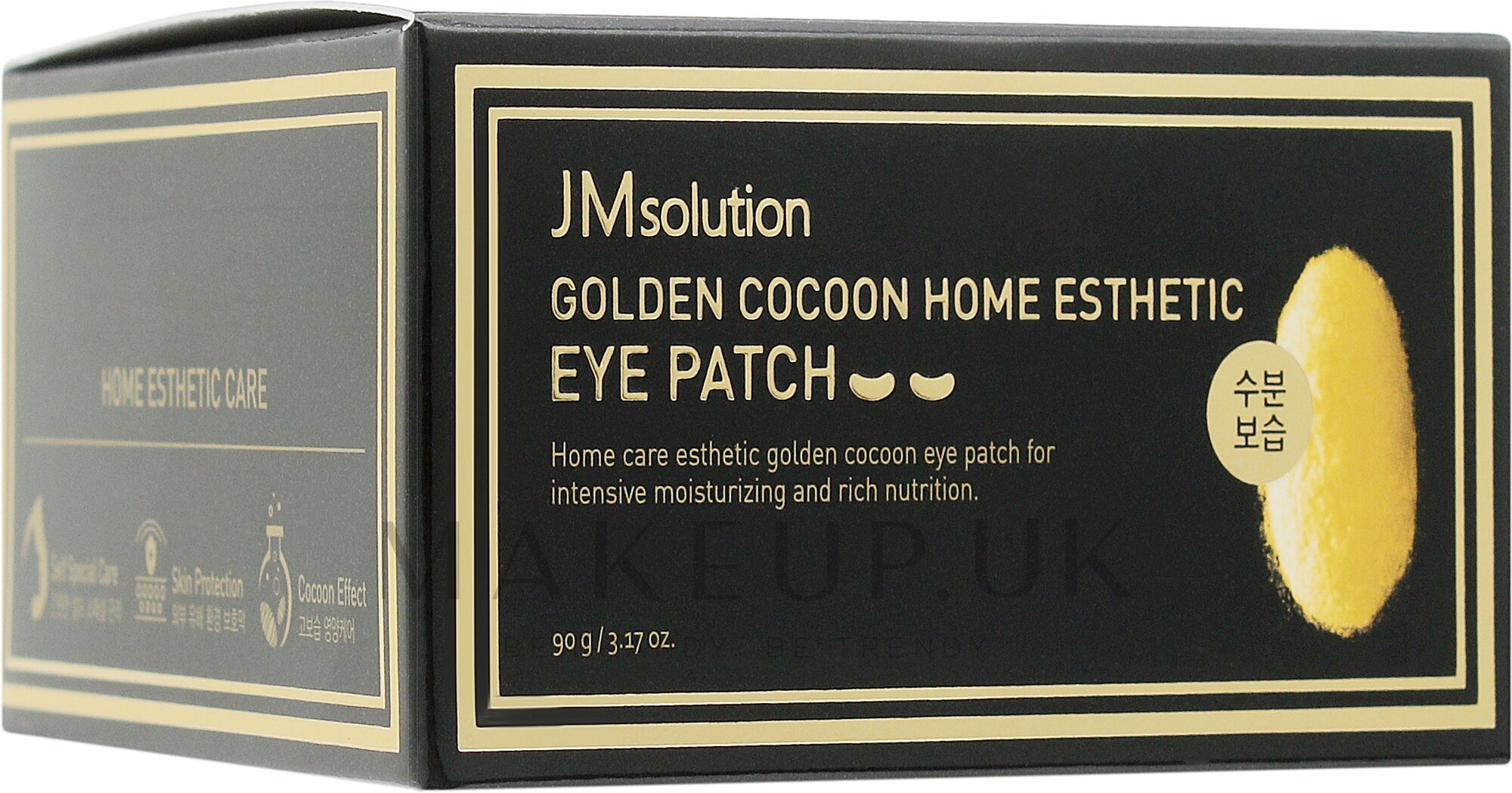 Гидрогелевые патчи с протеинами шёлка и золотом JMsolution Golden Cocoon Home Esthetic Eye Patch, 60 шт — фото 1