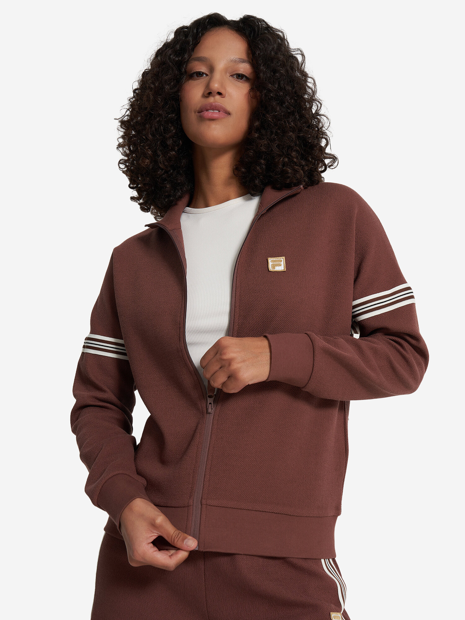 Толстовка Fila, размер 46-48, , темно-коричневый