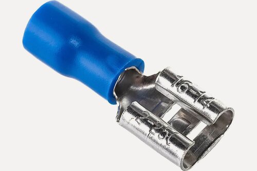 Изображение товара REXANT плоская изолированная клемма гнездо 6.6 мм, 1.5–2.5 мм², 100 шт, 08-0433