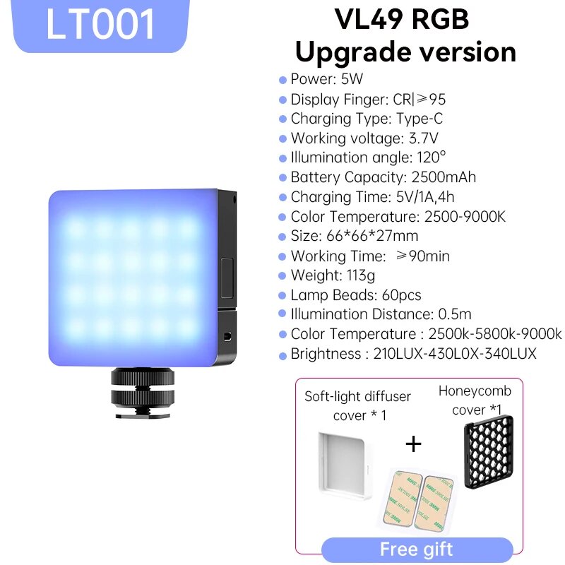 Ulanzi VL49 RGB Pro RGB-лампа для видео