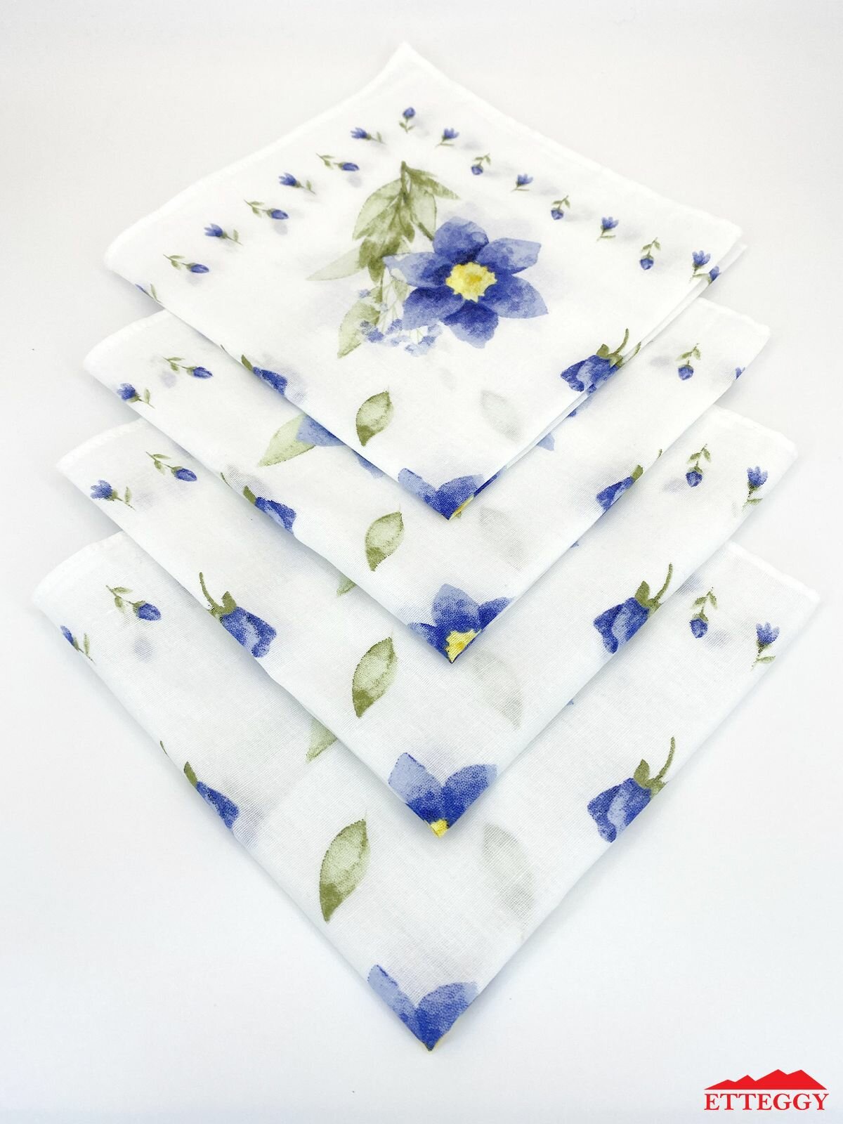Носовой платок Etteggy, 12 шт., голубой — фото 1
