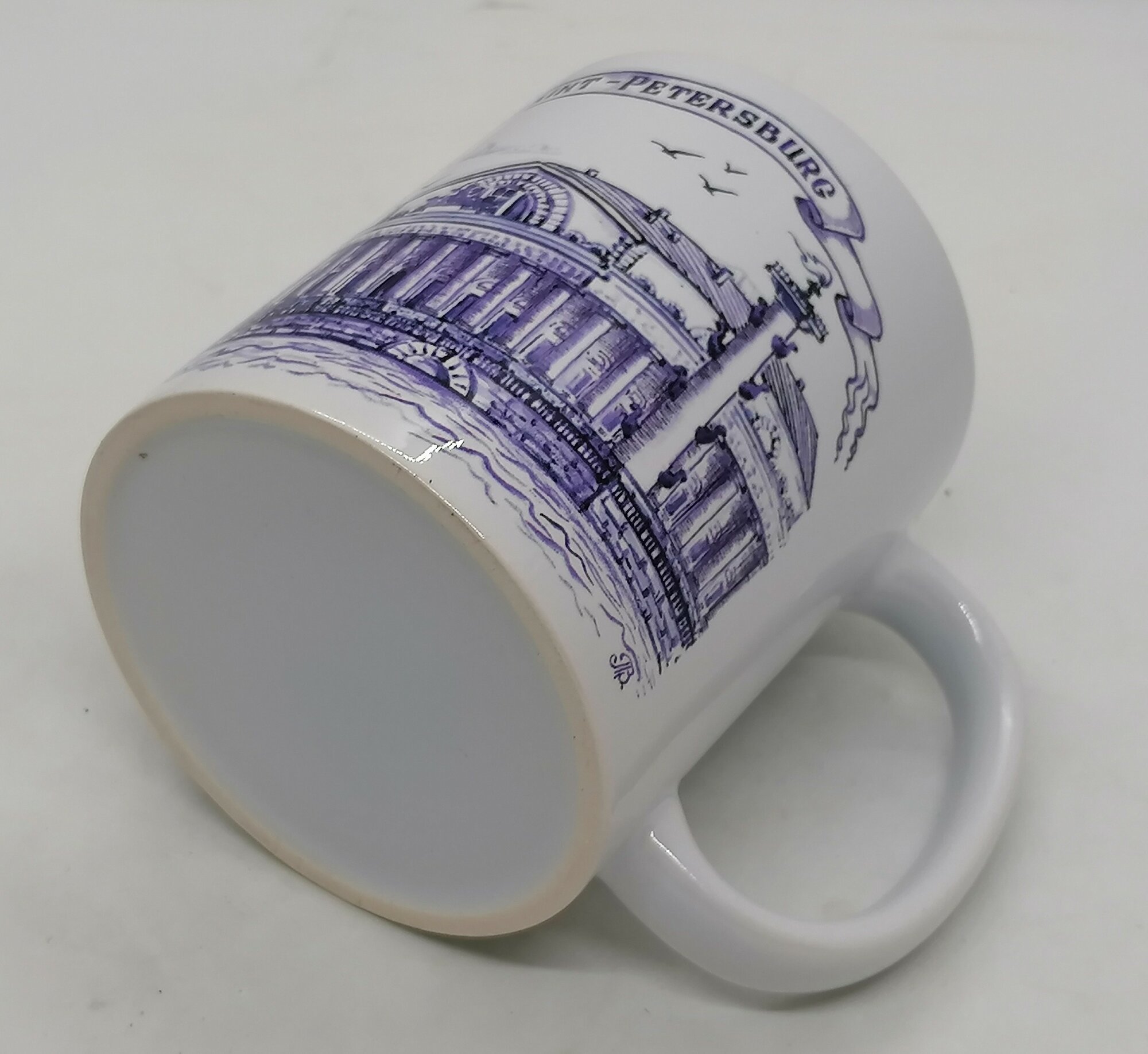Кружка гжель " Панорама Стрелки Васильевского острова " — фото 1