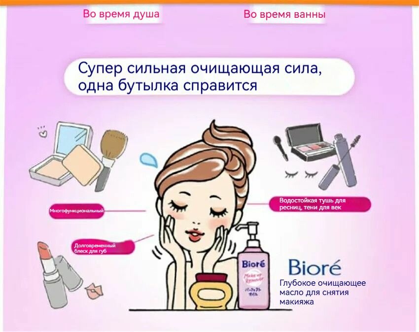 Картинки Гидрофильное масло KAO Biore Cleansing, для всех типов кожи, 230мл