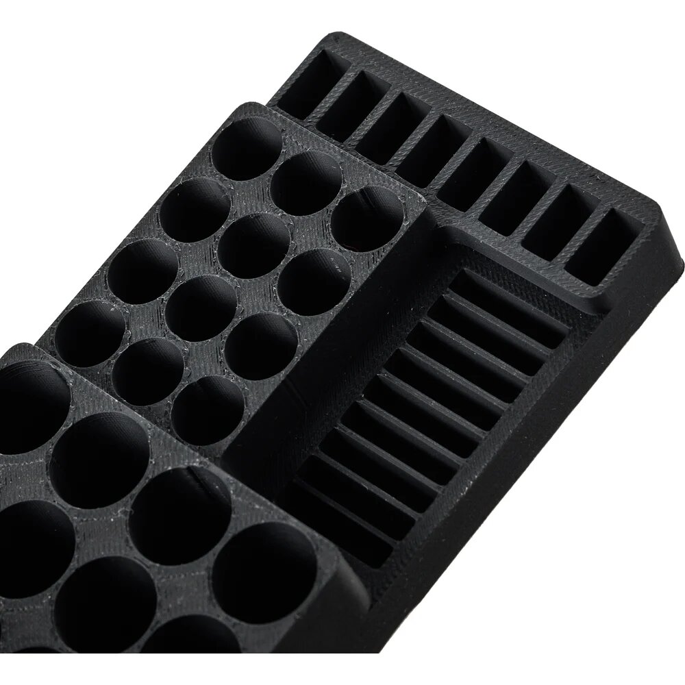 Saros Polymer Органайзер бокс для батареек и аккумуляторов 12шт AA, 12шт ААА, 9шт CR2032, 8шт LR44, XL, цвет Черный, 92009