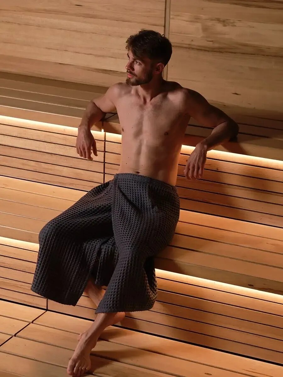 Полотенце мужское банное килт 75х145 для бани и дачи