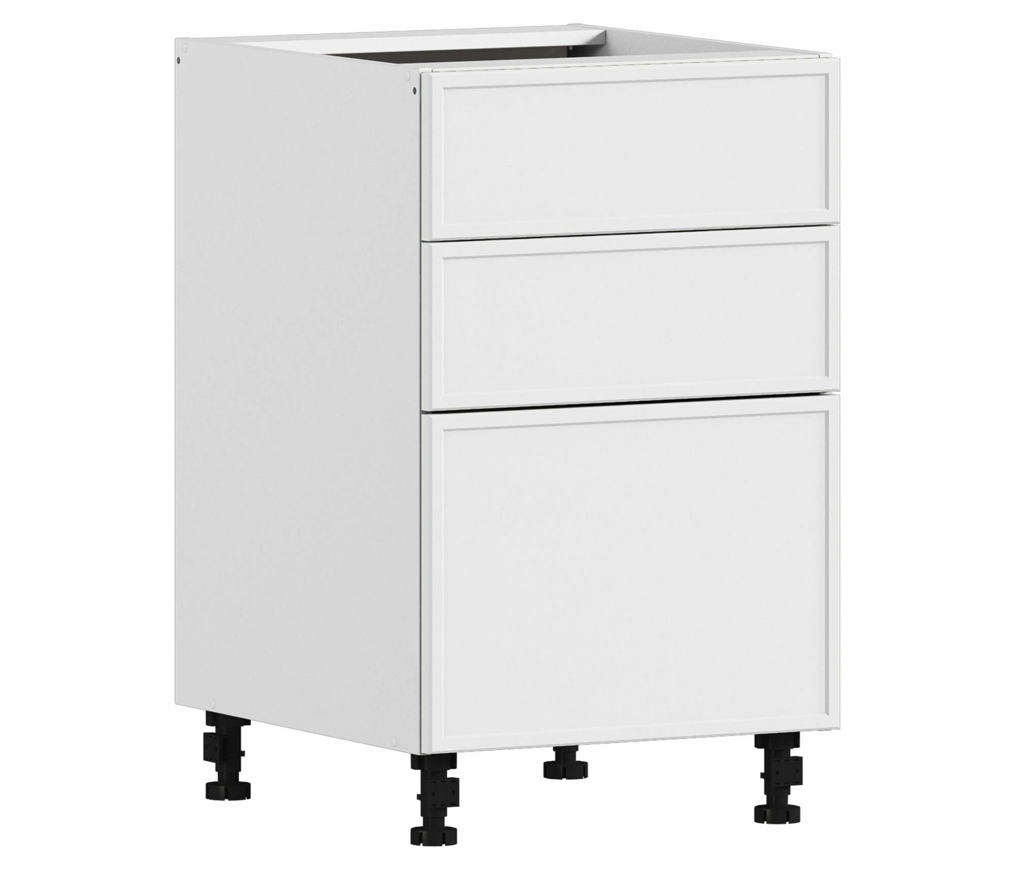 Кухонный модуль напольная тумба столплит Регина РСЯ-50 с ящиками ЛДСП Белый/МДФ Квадро Белый 50х56х82 см