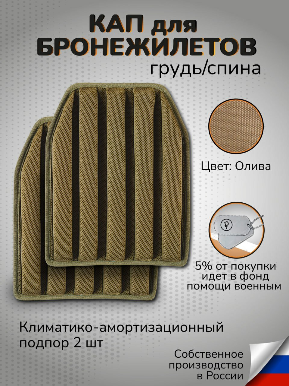 КАПы для бронежилета комплект грудь/спина Комплект 2 штуки климатико - амортизационные подпоры
