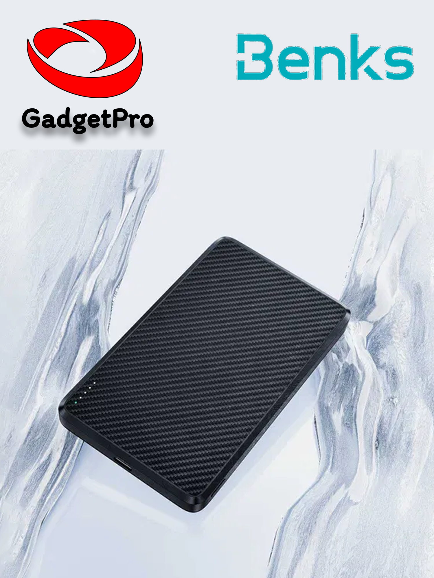 Внешний аккумулятор Benks MP15 ArmorGo Magnetic Power Bank 5000 mAh, MagSafe, быстрая зарядка 20 Вт, чёрный