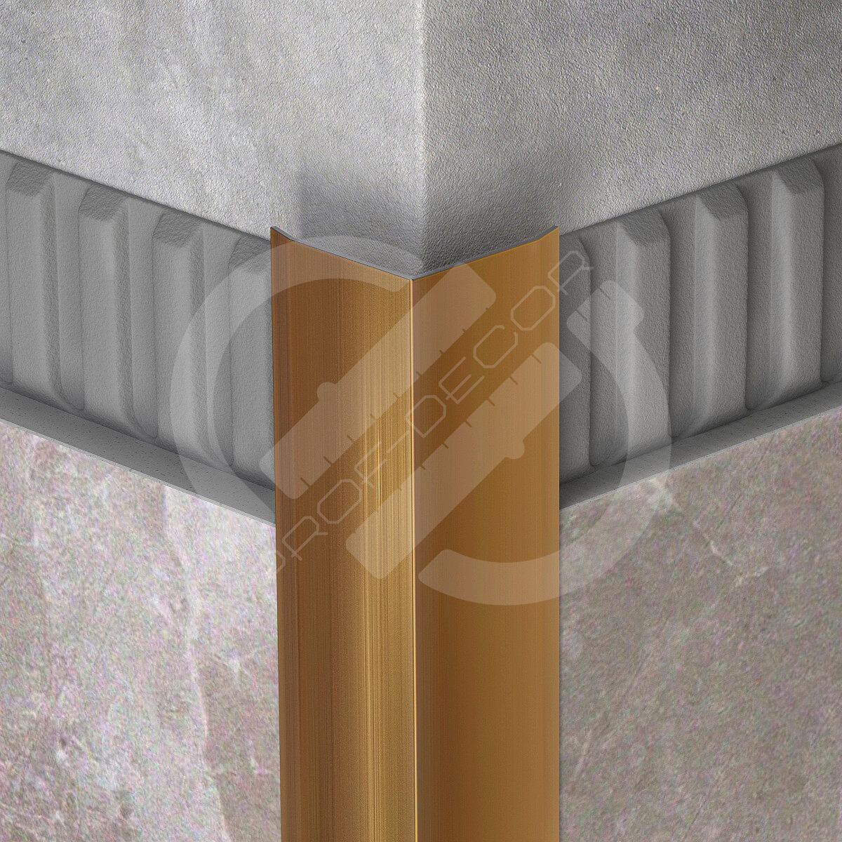 Наружный угол из нержавеющей стали под бронзу шлифовка 20х20х3000мм L-2