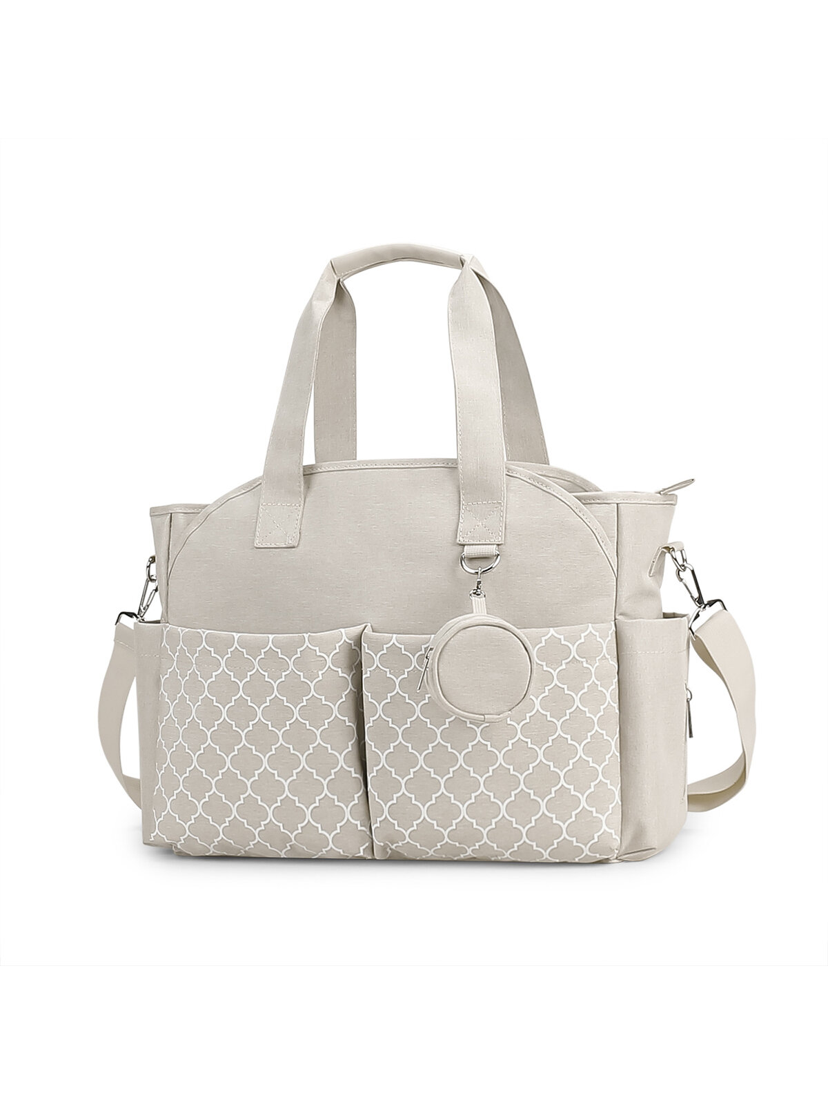 Сумка-мессенджер для мамы светло-бежевая 40x13x29см анатомическая застежка