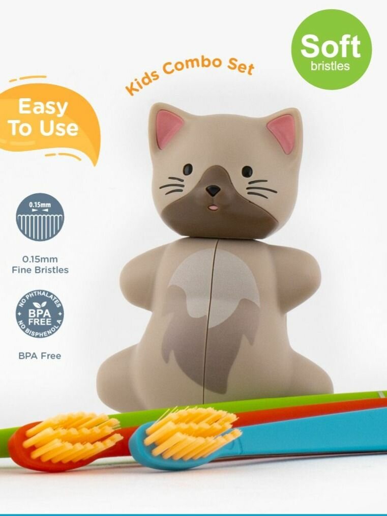 Футляр в комплекте с зубной щеткой "Кот" — фото 1