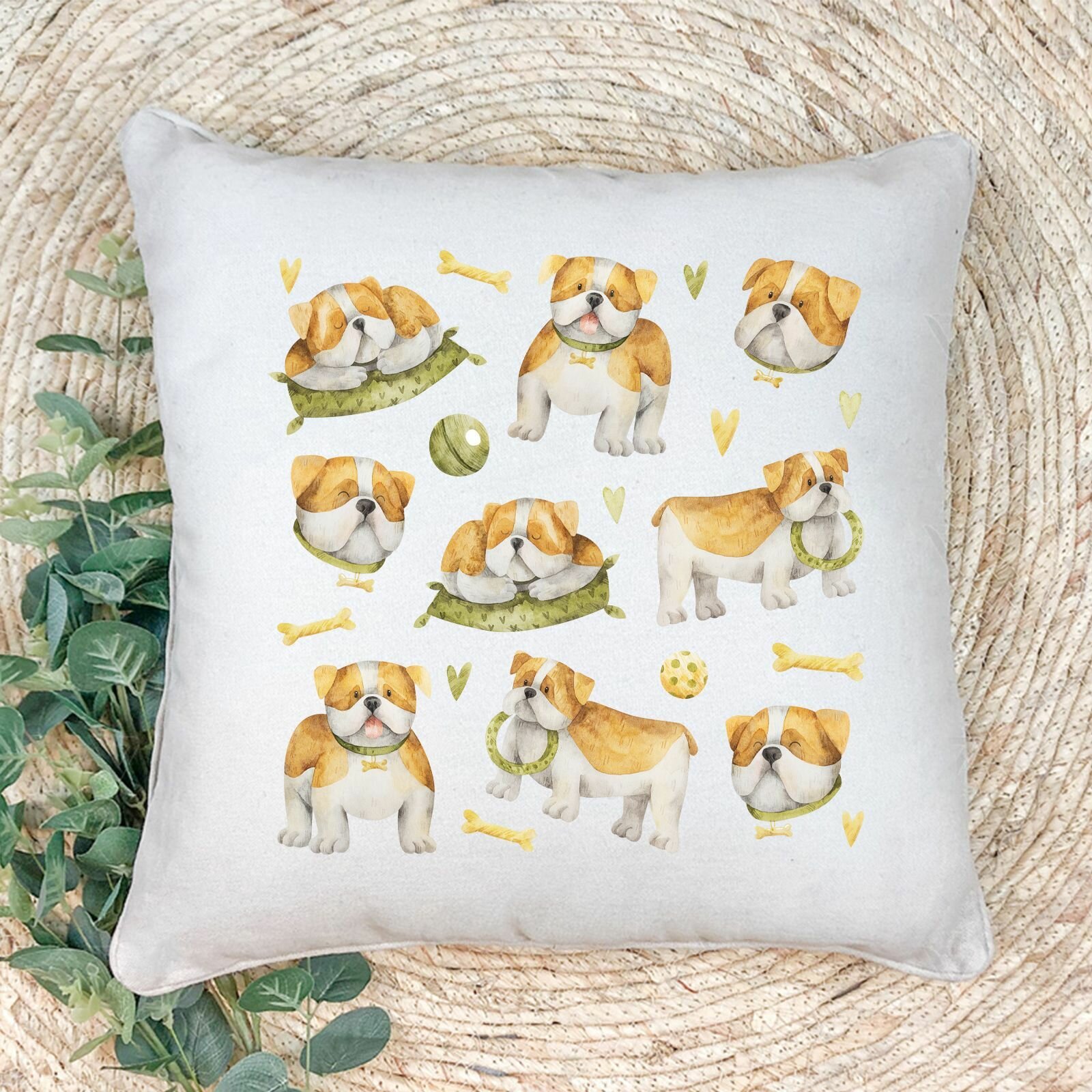 Наволочка для декоративной подушки Gerasim "Английский бульдог", 41х41 см, эко-ткань хлопок/полиэфир