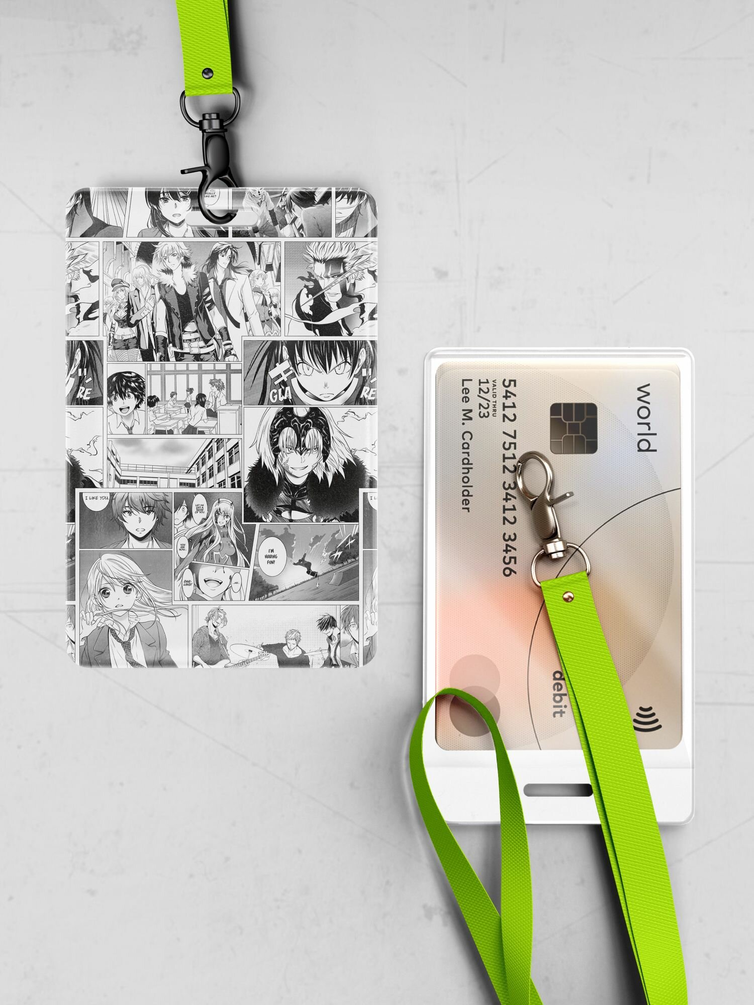 Картхолдер Crazy Getup, фактура гладкая, черный, белый — фото 1