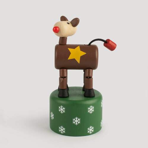 Изображение товара Игрушка, 10x5 см, дергунчик, дерево, коричневая, Собака, Dog, Kuchenland