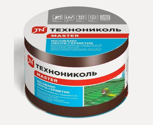 Изображение товара Технониколь Никобенд гидроизоляционная лента 10см х 10м коричневый