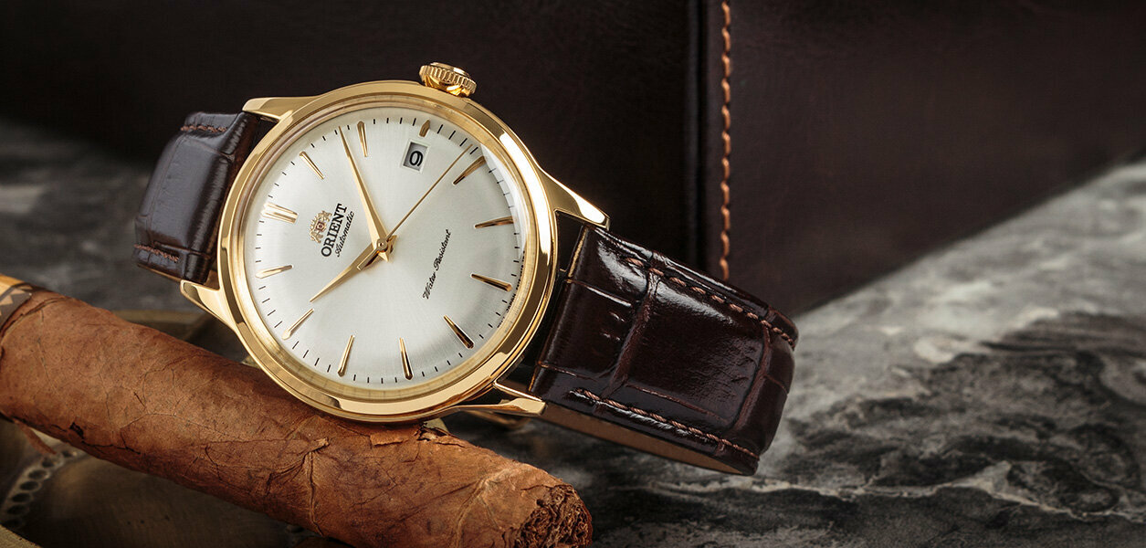 Наручные часы ORIENT, золотой/белый/коричневый — фото 1