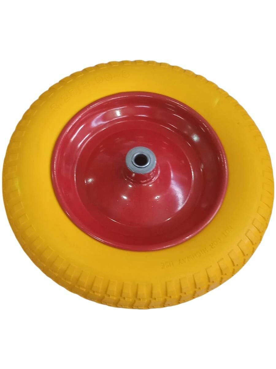 Колесо PU1301 размер 13*300-8 16/78мм диск сварной пу желтый