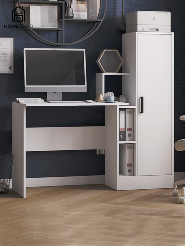 Изображение товара Компьютерный стол HOMEGRAD КМ-2, ЛДСП, полки, 135х60 см, белый