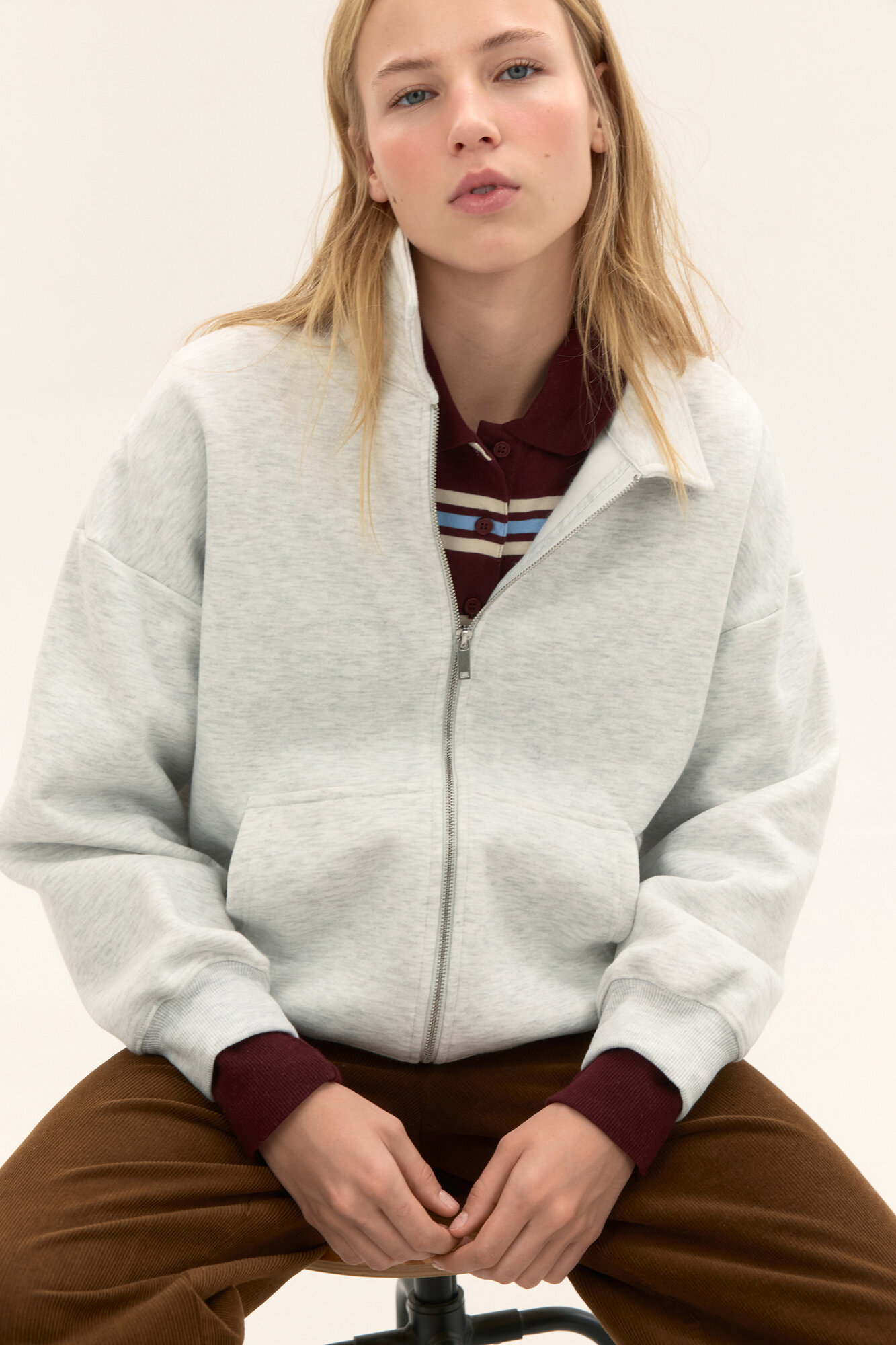 Толстовка Befree Капсула Gentle retro, размер L, , серый меланж