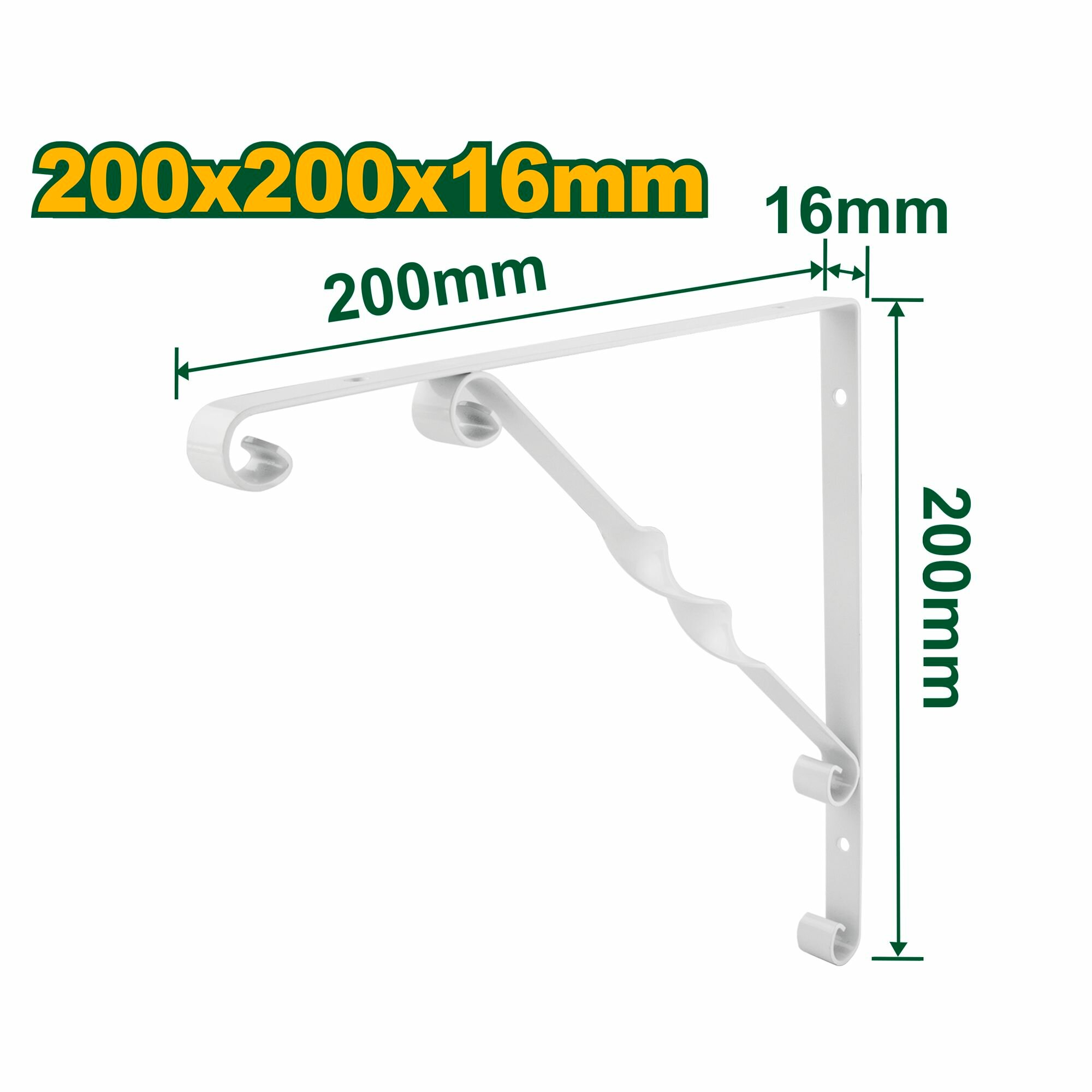 Кронштейн 200*200 2мм фигурный белый JADEVER JDZJ5316