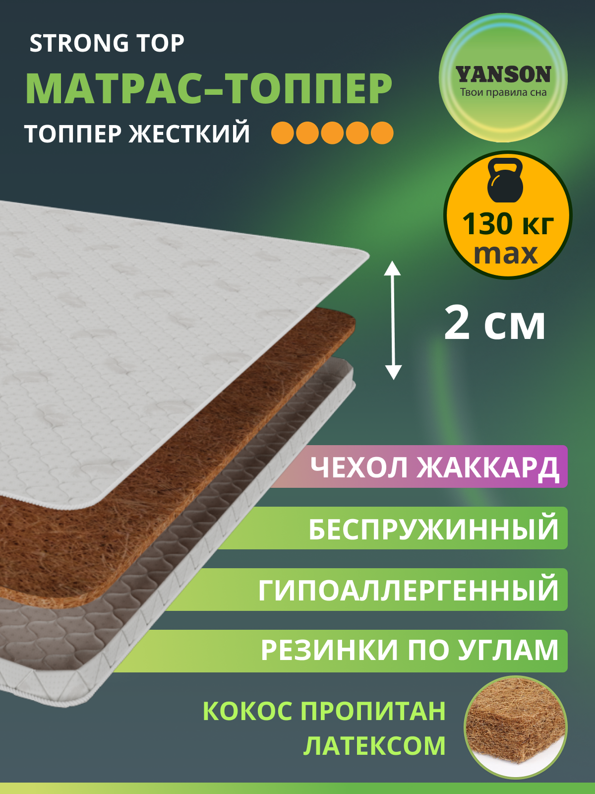 Матрас топпер 80х190, беспружинный матрас топпер, топпер на диван, топпер на кровать, жесткий топпер