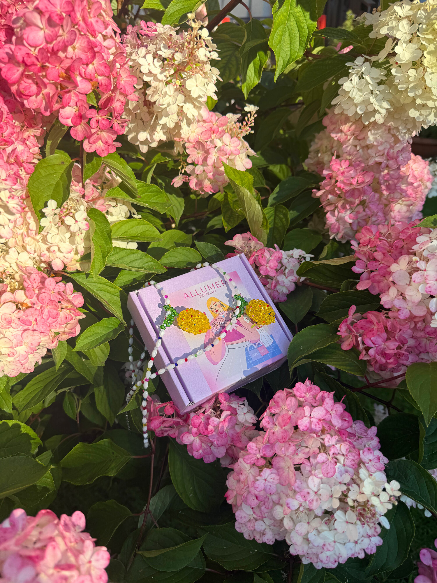 Колье ALLUMER, кристалл, длина 50 см, Желтый — фото 1