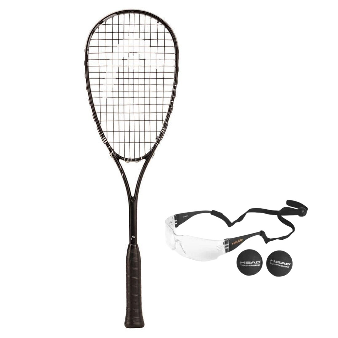 Набор для сквоша HEAD Spark Elite Pack 2024 Black 2 мяча и очки