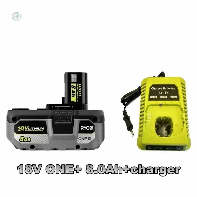 Аккумулятор RYOBI ONE+ 18В 8.0Ач литий-ионный без эффекта памяти низкий саморазряд совместим со всеми инструментами линейки ONE+ продолжительная работа компактный вес до 1 кг