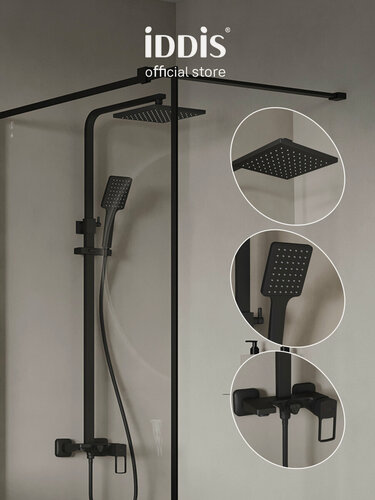 Изображение товара Душевая система IDDIS Bild BILBL1Fi06 с тропическим душем черный