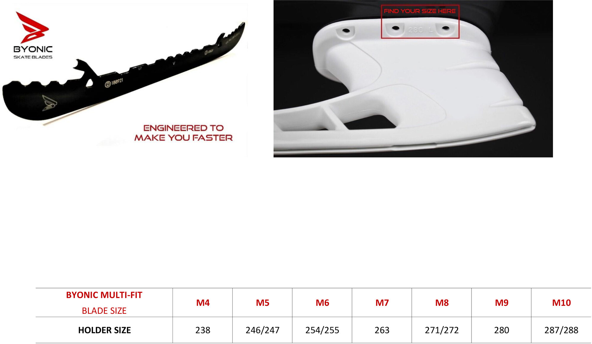 Хоккейные лезвия для коньков BYONIC MULTI-FLYTE PRO-X BRUSHED, M5 — фото 1