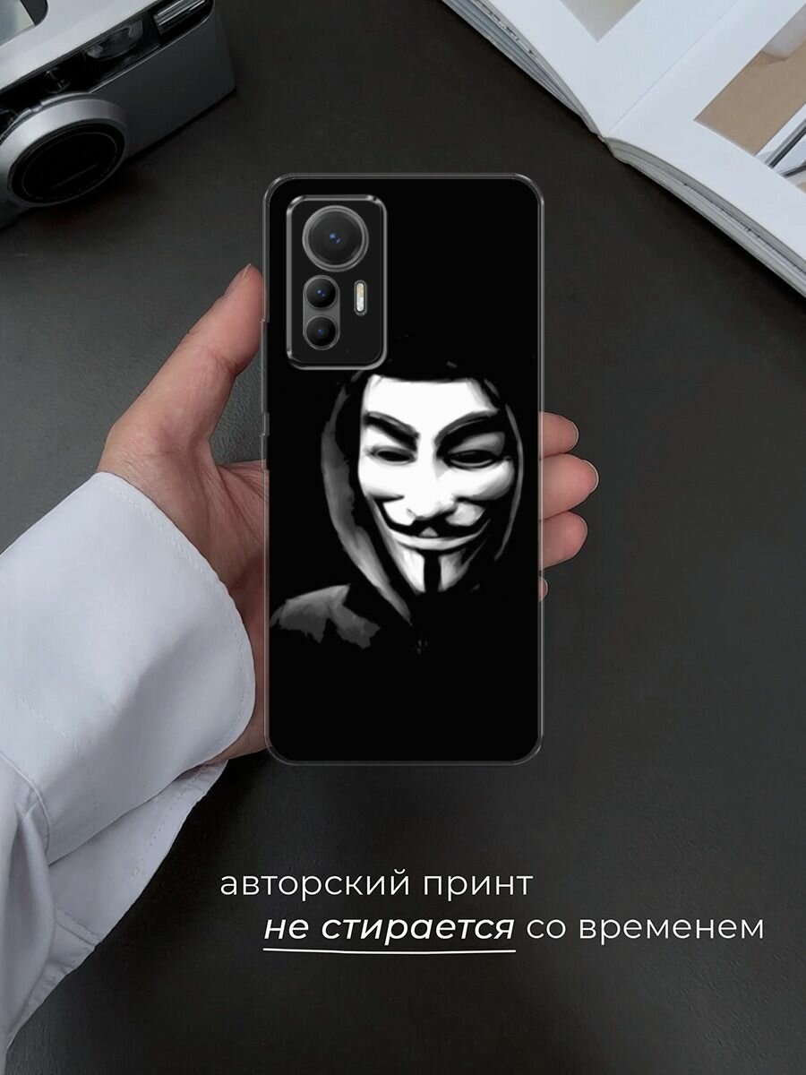 Чехол на Xiaomi 12 Lite / Сяоми 12 Лайт с принтом "Анонимус" — фото 1