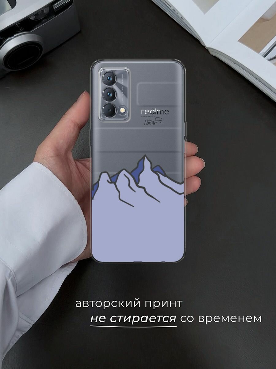 Чехол на Realme GT Master Edition / Реалми GT Мастер Эдишн с принтом "Гора", прозрачный — фото 1