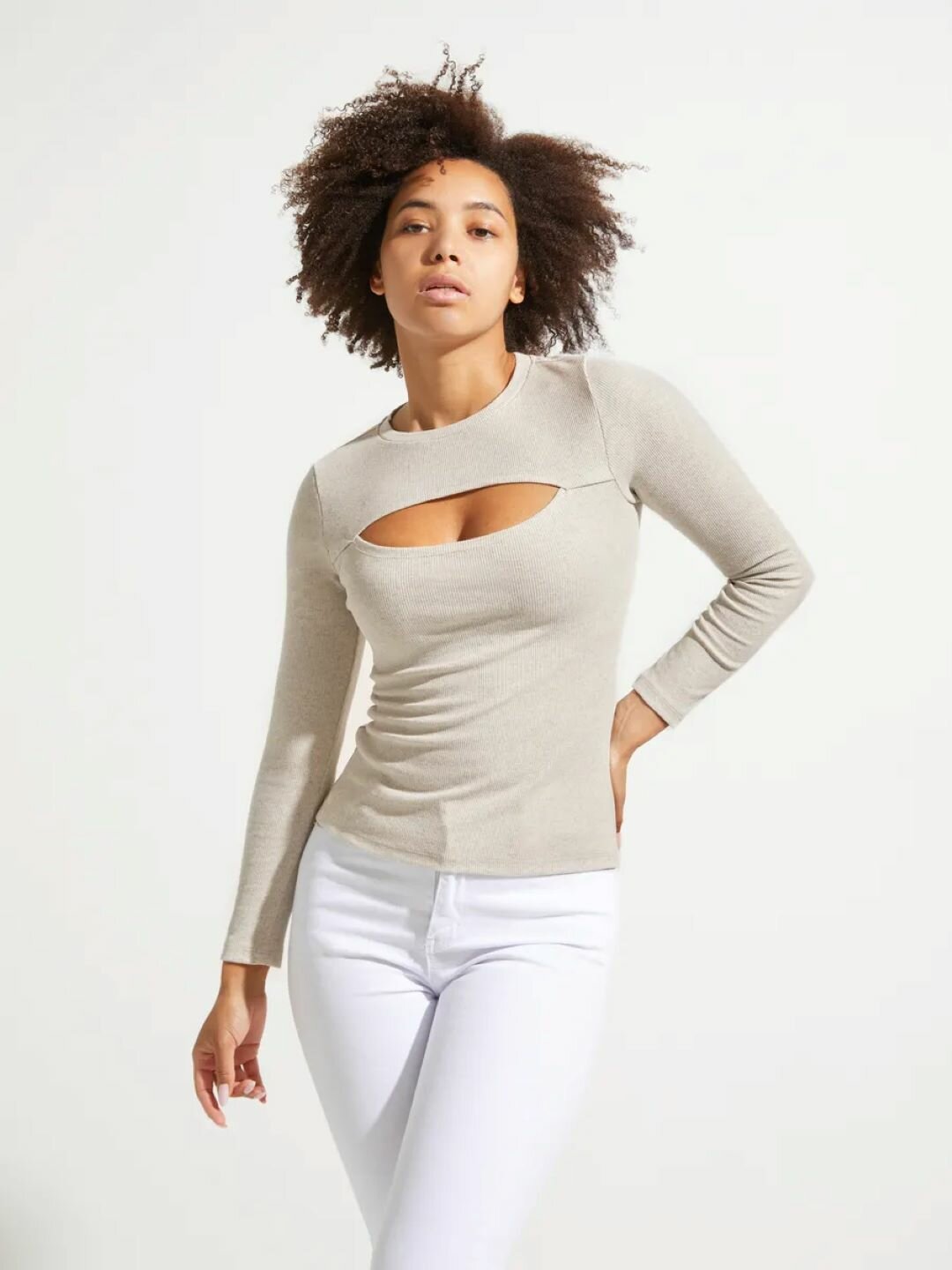 Лонгслив DNZ, размер XL, , серый меланж — фото 1