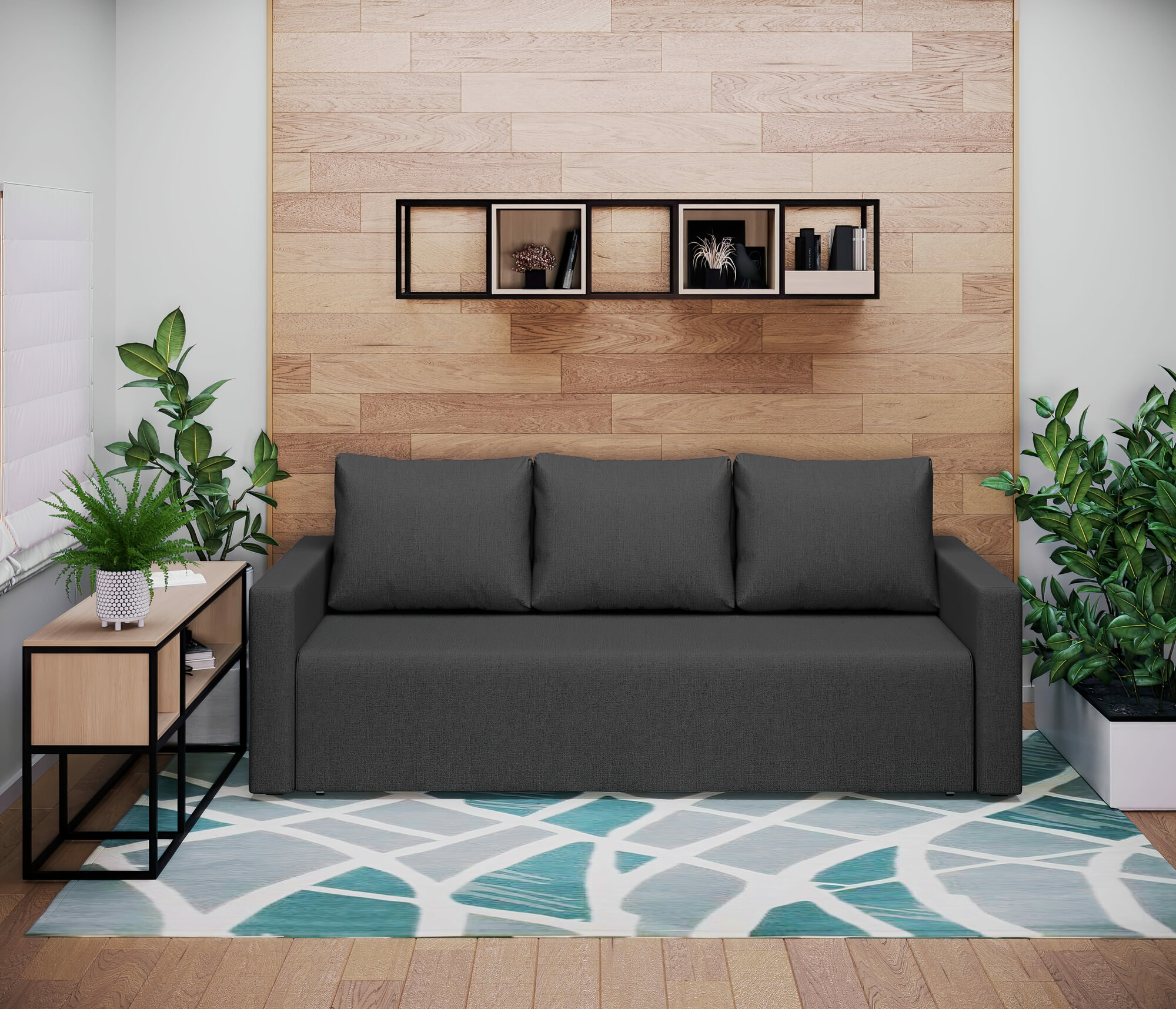 Диван Олимп 2  еврокнижка рогожка саванна плюс граффит ППУ