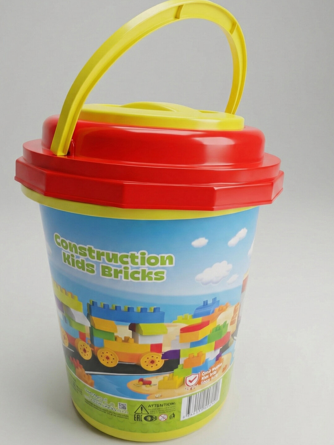 Большой конструктор 505+5 элементов в контейнере-ведре. Подарочный набор для творчества мальчику и девочке от 3 лет — фото 1