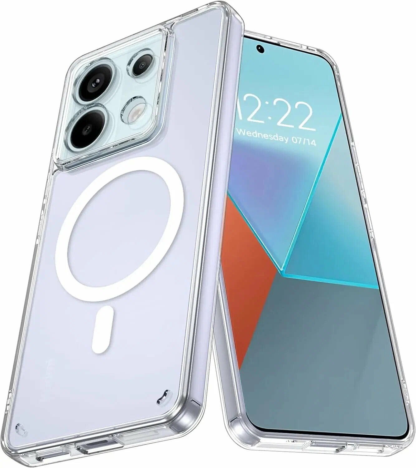 Чехол на Redmi 15C 4G MagSafe, прозрачный, бесцветный, пластик 100% не желтеет