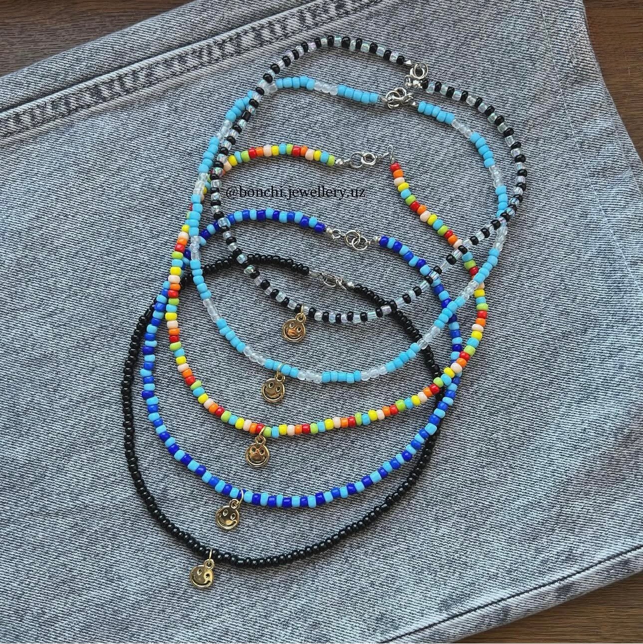 Чокер, длина 30 см, голубой — фото 1