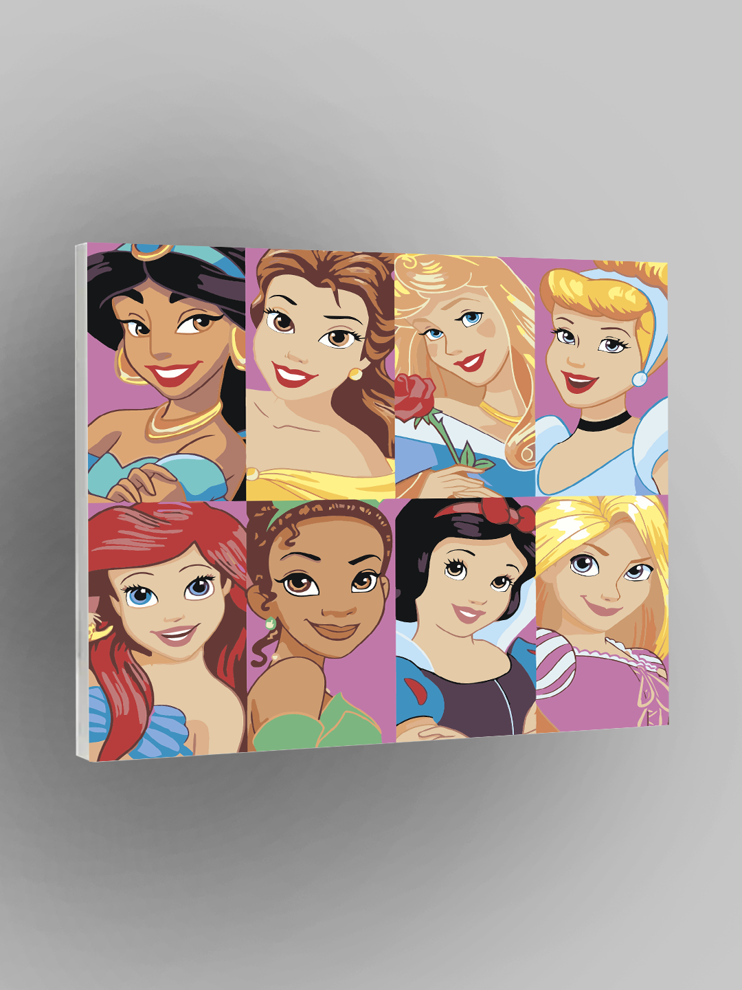 Картина по номерам "Принцессы Дисней", мультфильмы, 40×50 см, раскраска на холсте, набор для рисования