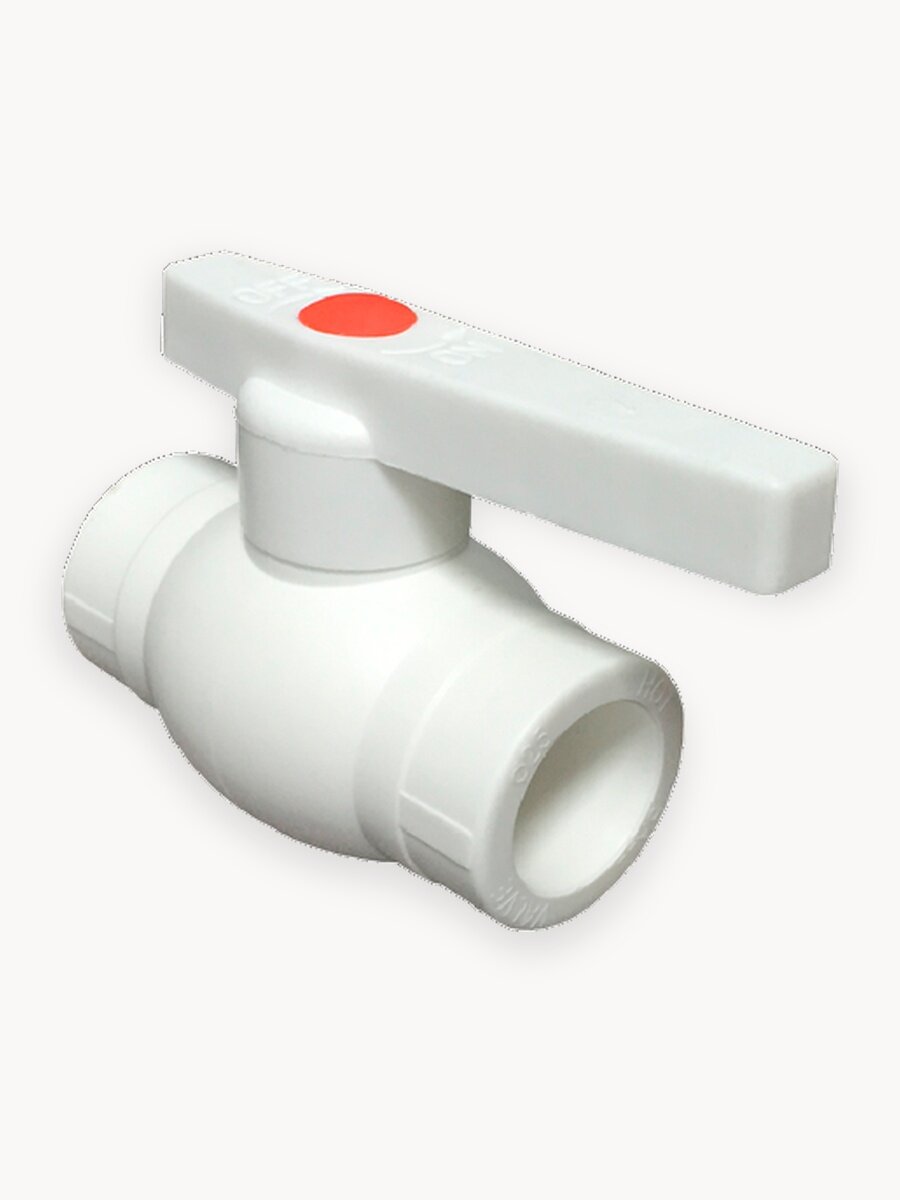 Кран шаровой 20 мм (комплект 2 шт.) полипропиленовый с металлическим шаром Valfex