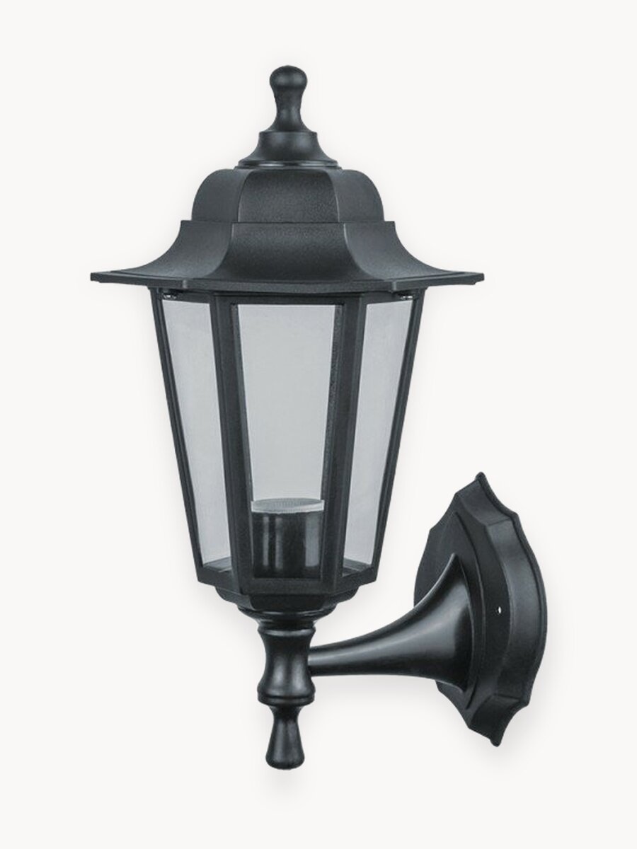 Светильник садовый настенный Navigator 80 493, 6 граней, черный, цоколь E27, IP44