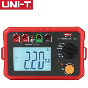 UNI-T, UT502C, тестер сопротивления изоляции /высоковольтный тестер изоляции электрических кабелей трансформаторного генератора.