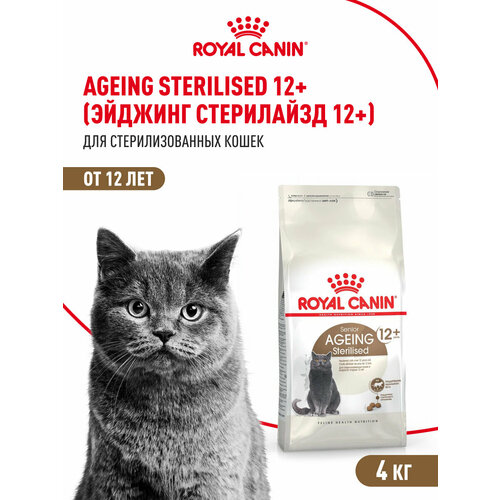 Корм для стерилизованных стареющих кошек Royal Canin Sterilised Ageing 12+ (Эйджинг Стерилайзд 12+) сухой сбалансированный,4 кг