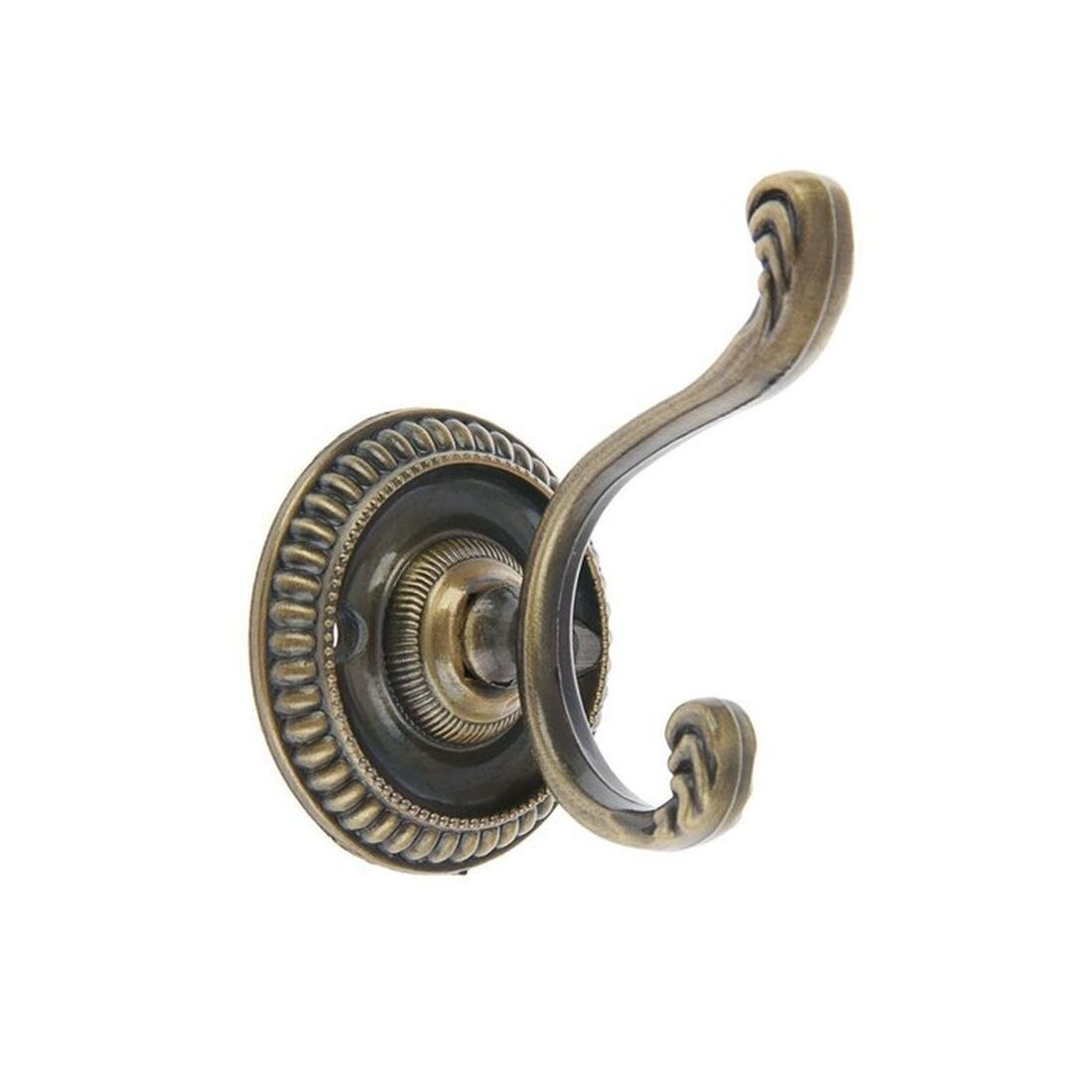 Крючок мебельный тундра TKD013 двухрожковый цвет бронза 1 шт.