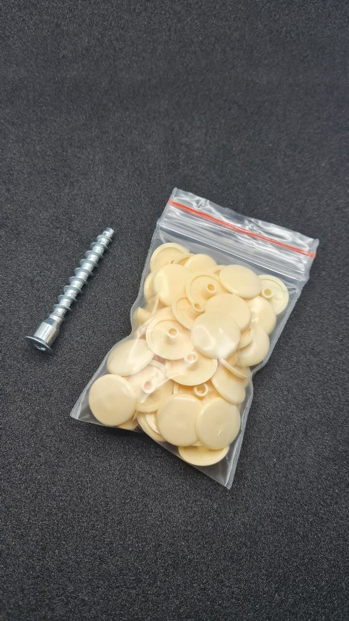 Заглушка мебельная к стяжке пластмассовая d.14мм крем №20 50 шт — фото 1