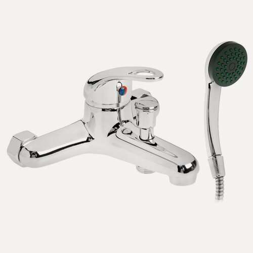 Изображение товара Смеситель для ванны ZEIN Z0153, картридж 35 мм, с душевым набором, хром